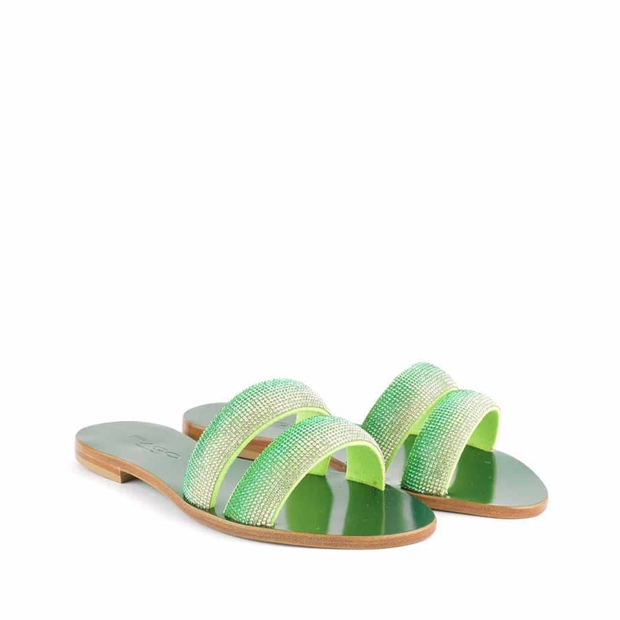Rago collection sandalo flat Sorbetto doppia fascia verde menta