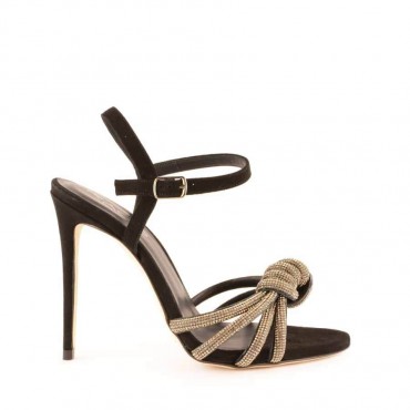 Rago collection sandalo nodo strass nero