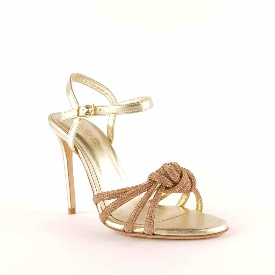 Rago collection sandalo nodo strass platino