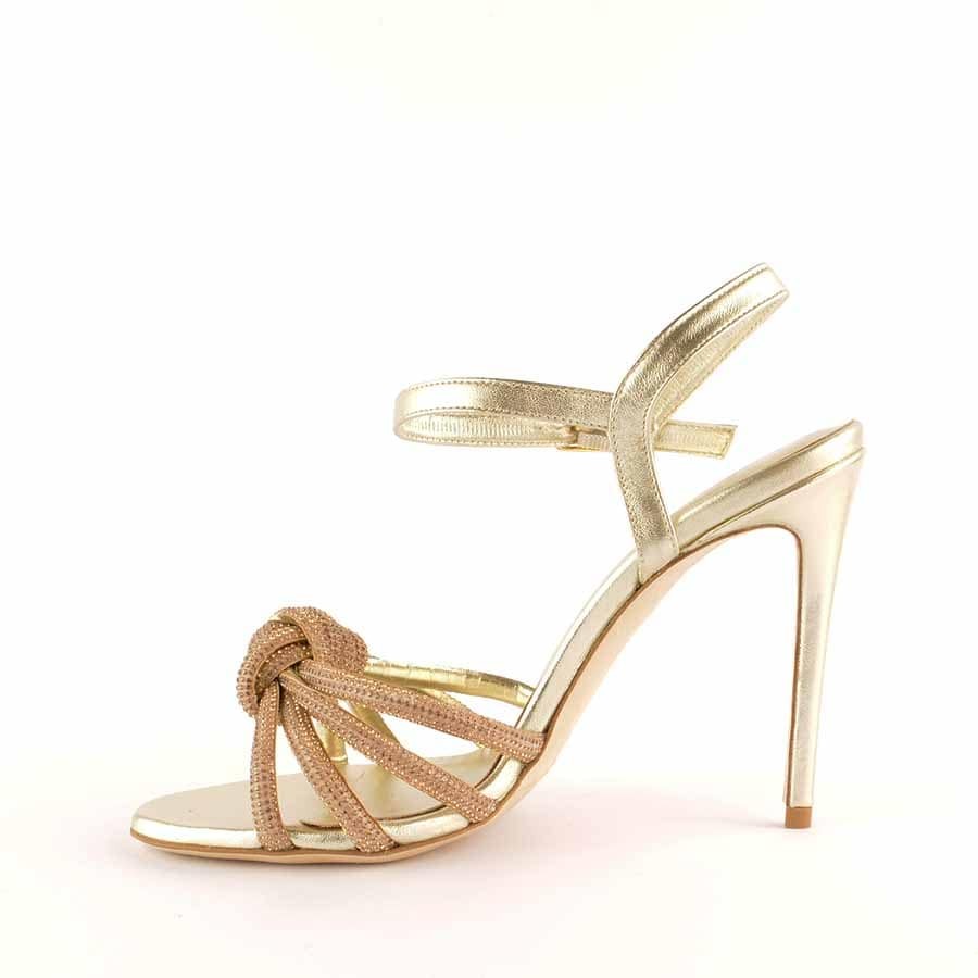 Rago collection sandalo nodo strass platino