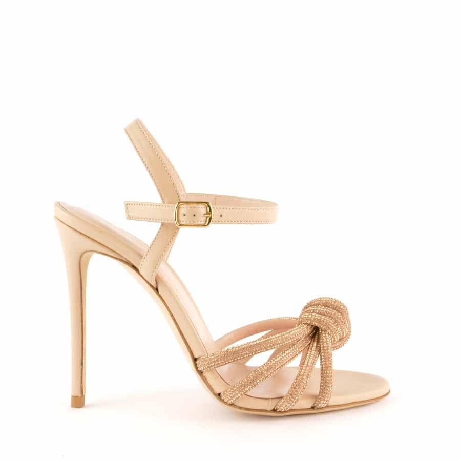 Rago collection sandalo nodo strass nude