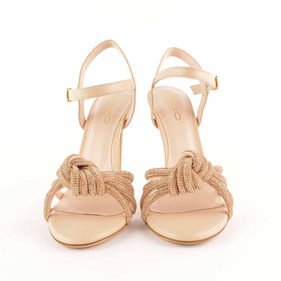 Rago collection sandalo nodo strass nude