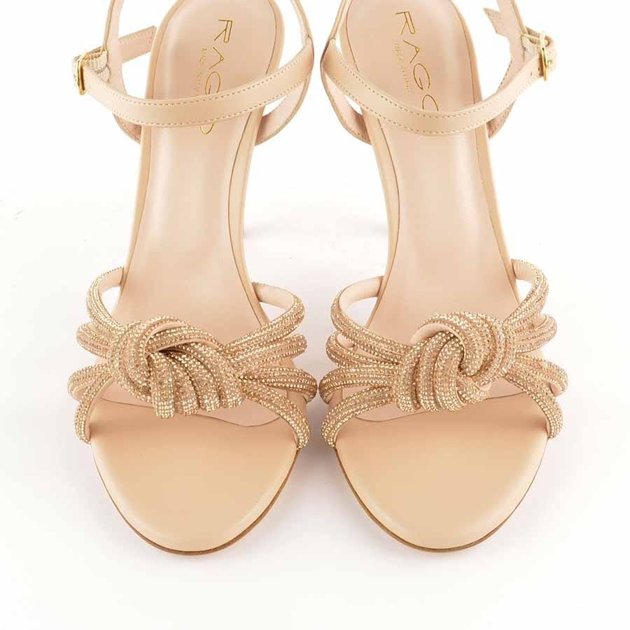 Rago collection sandalo nodo strass nude