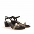 Rago collection black rhinestone braid sandal