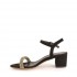 Rago collection black rhinestone braid sandal
