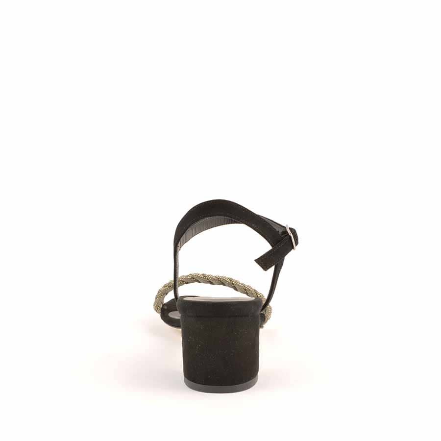 Rago collection black rhinestone braid sandal