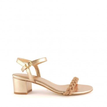 Rago collection sandalo treccia strass bronzo