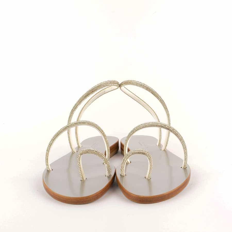 Rago collection sandalo flat Judo argento