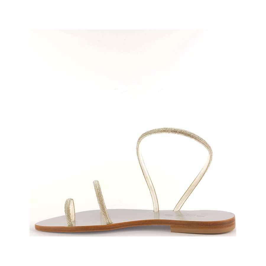 Rago collection sandalo flat Judo argento