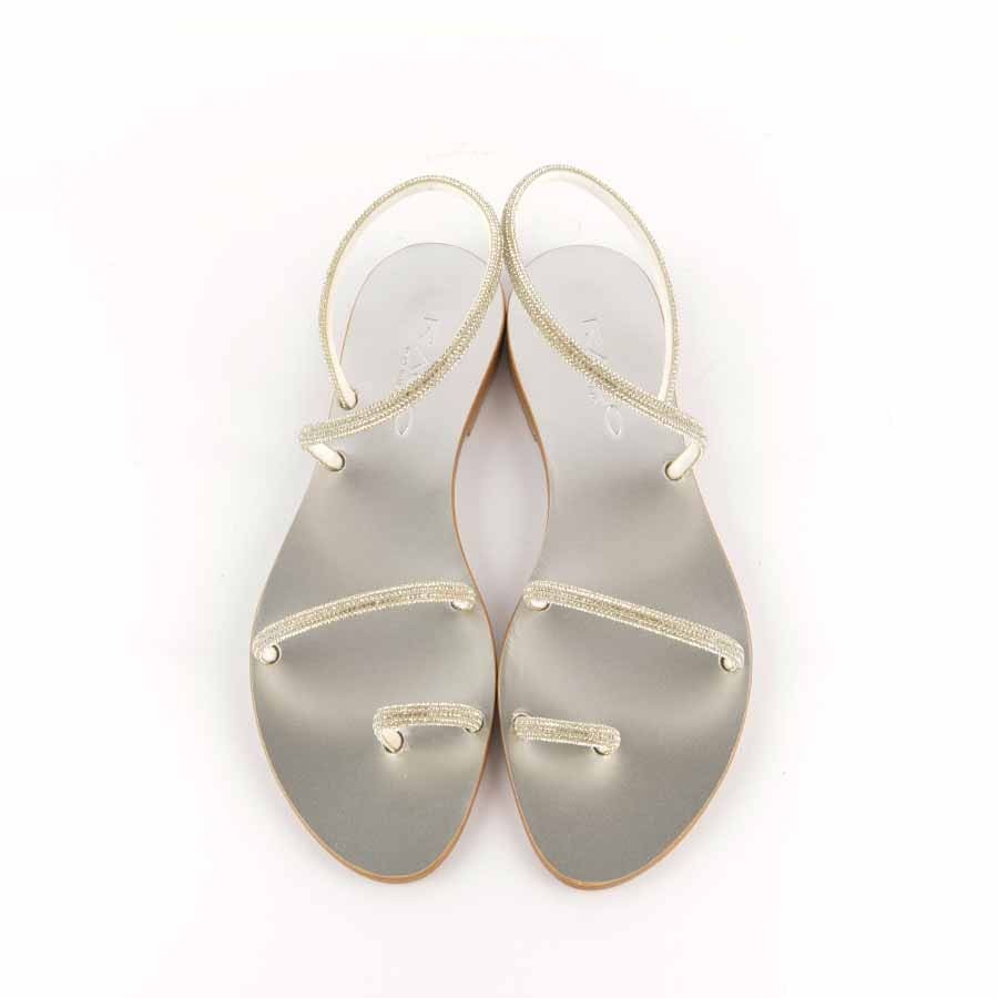 Rago collection sandalo flat Judo argento