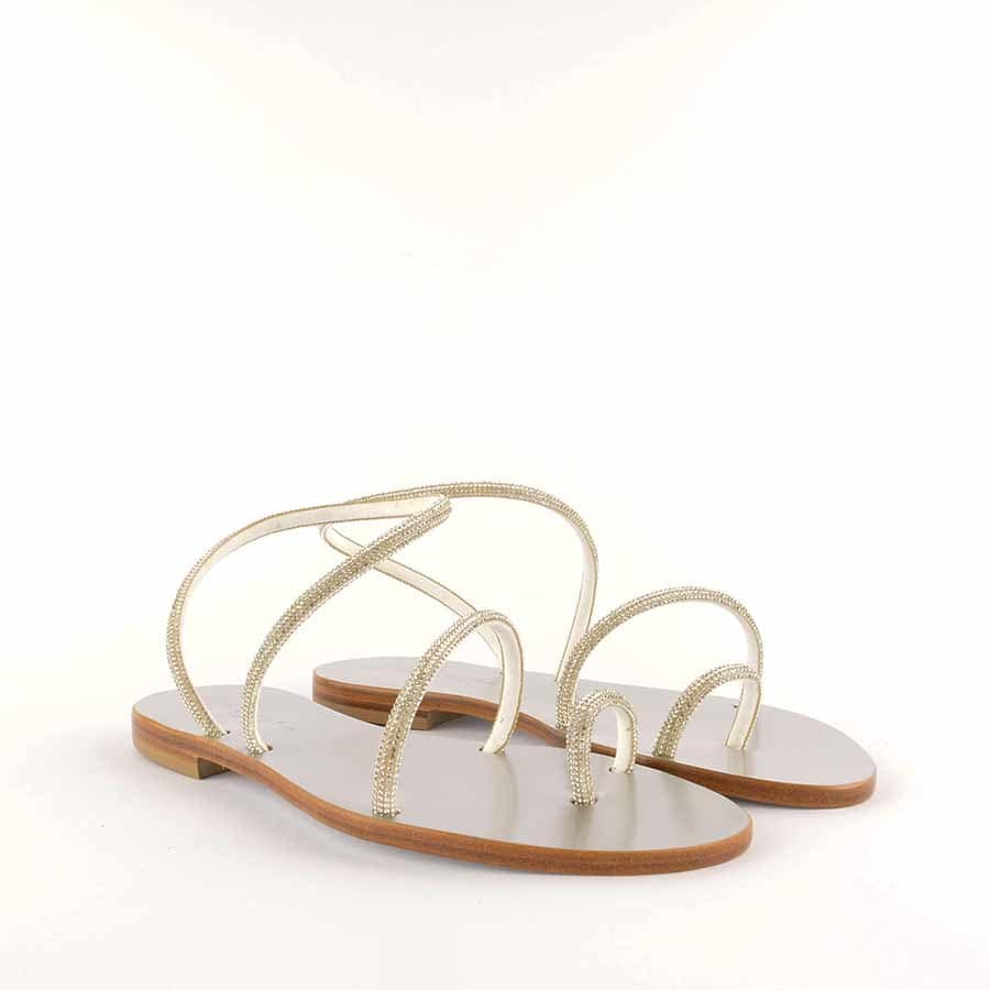 Rago collection sandalo flat Judo argento