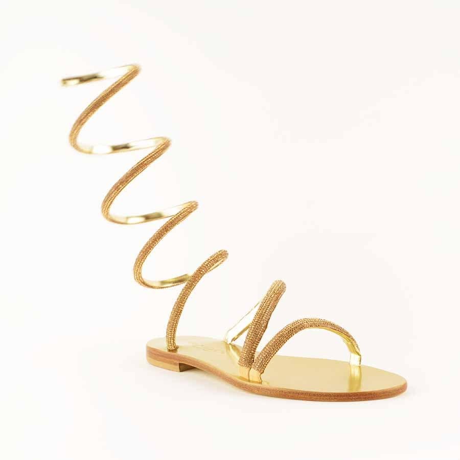 Rago collection sandalo Cleopatra strass flat platino