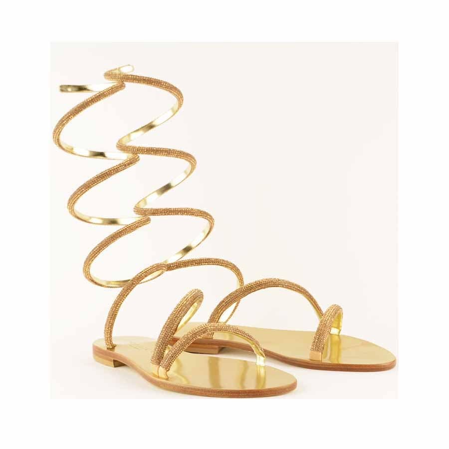 Rago collection sandalo Cleopatra strass flat platino