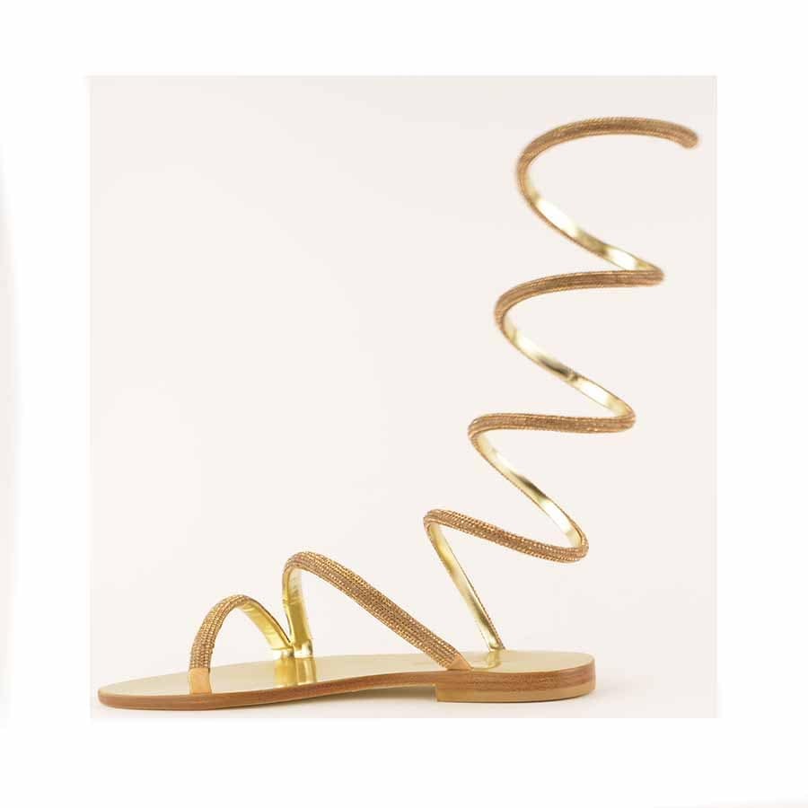 Rago collection Cleopatra flat rhinestone sandal in platinum