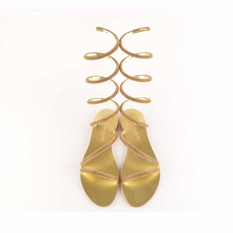 Rago collection Cleopatra flat rhinestone sandal in platinum
