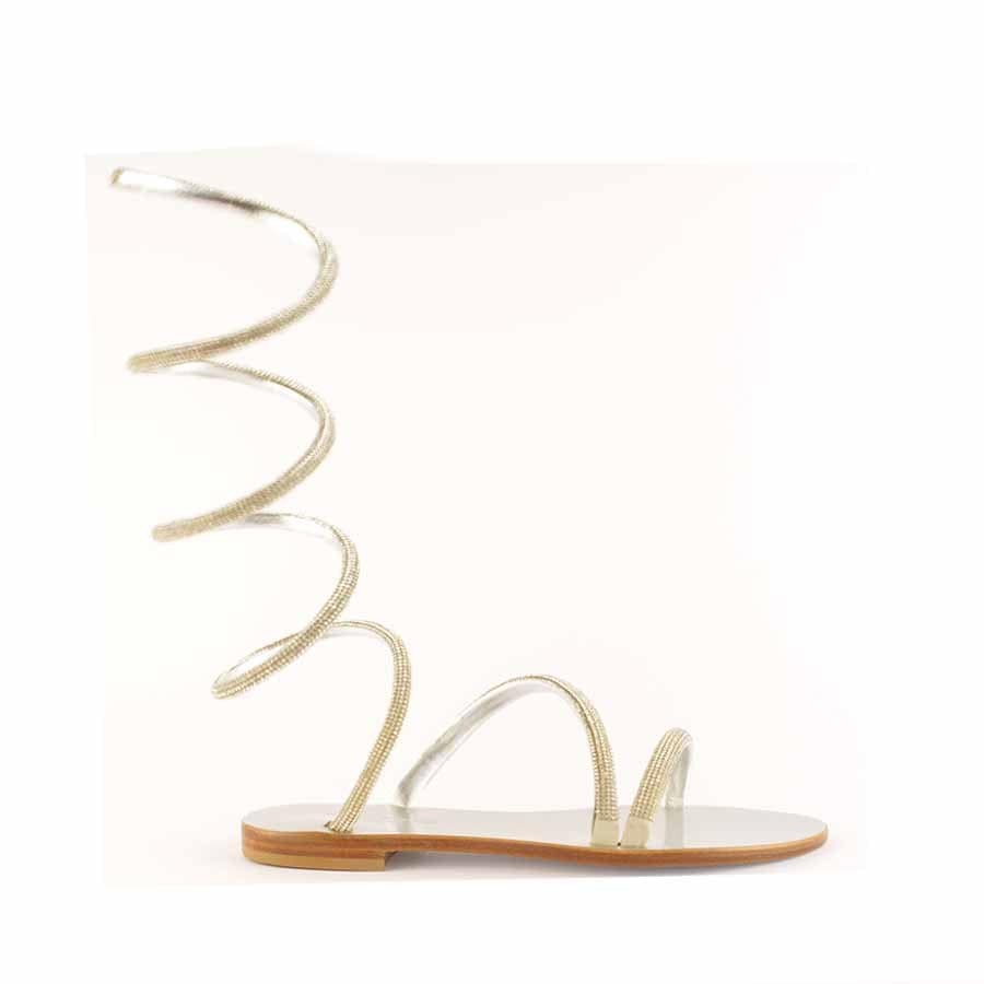 Rago collection sandalo Cleopatra strass flat argento
