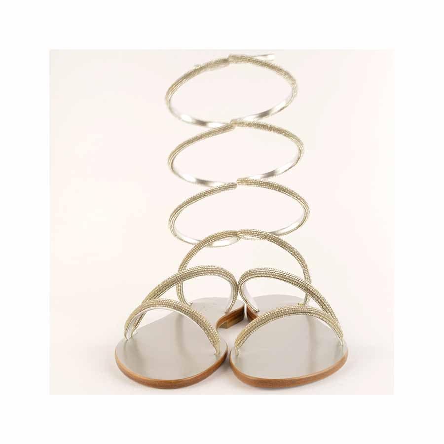Rago collection sandalo Cleopatra strass flat argento
