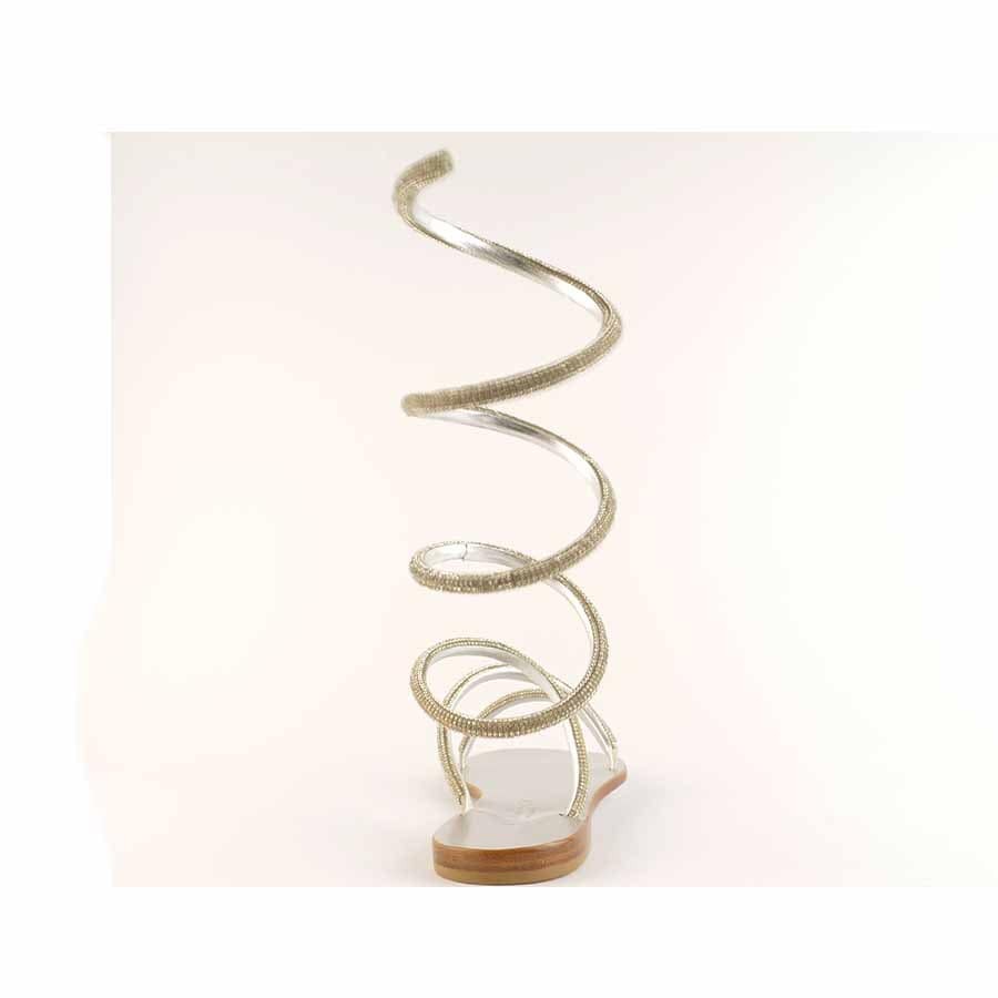 Rago collection Cleopatra flat silver rhinestone sandal