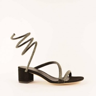 Rago collection sandalo Cleopatra strass nero