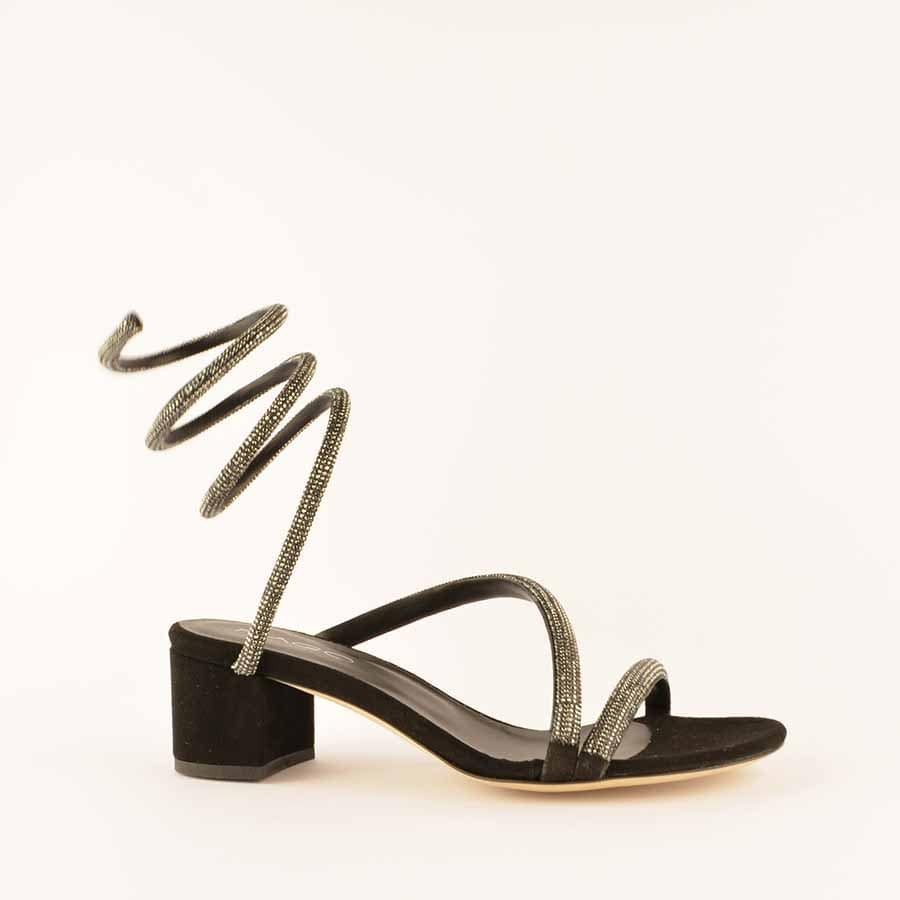 Rago collection Cleopatra black rhinestone sandal