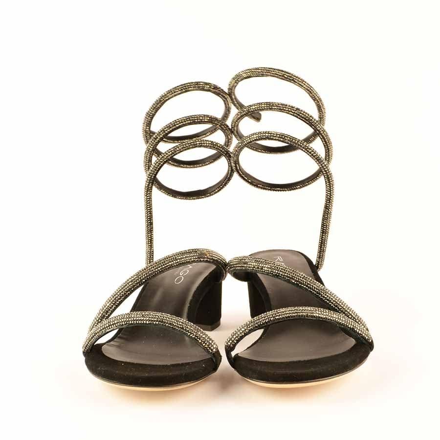 Rago collection Cleopatra black rhinestone sandal