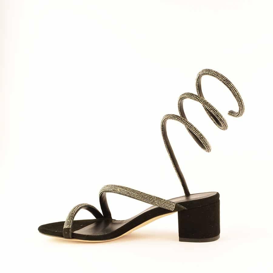 Rago collection Cleopatra black rhinestone sandal