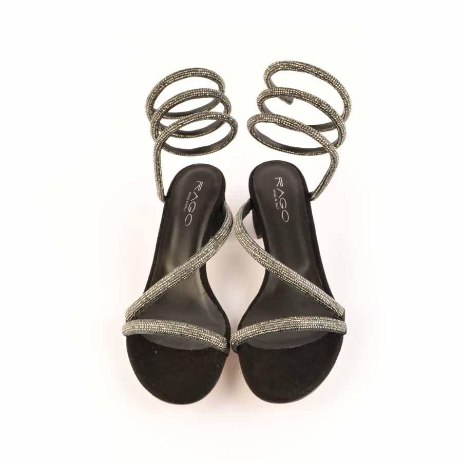 Rago collection sandalo Cleopatra strass nero