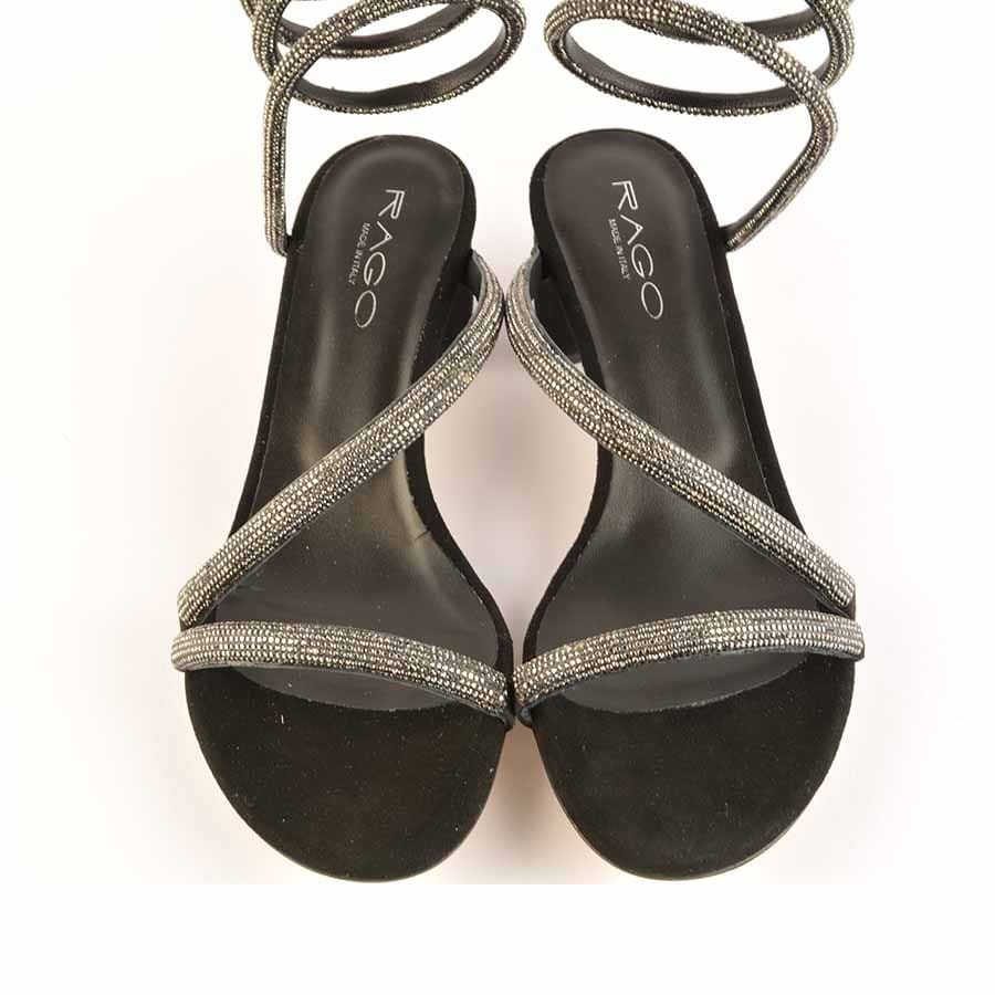 Rago collection sandalo Cleopatra strass nero