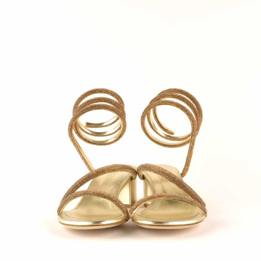 Rago collection Cleopatra rhinestone platinum sandal