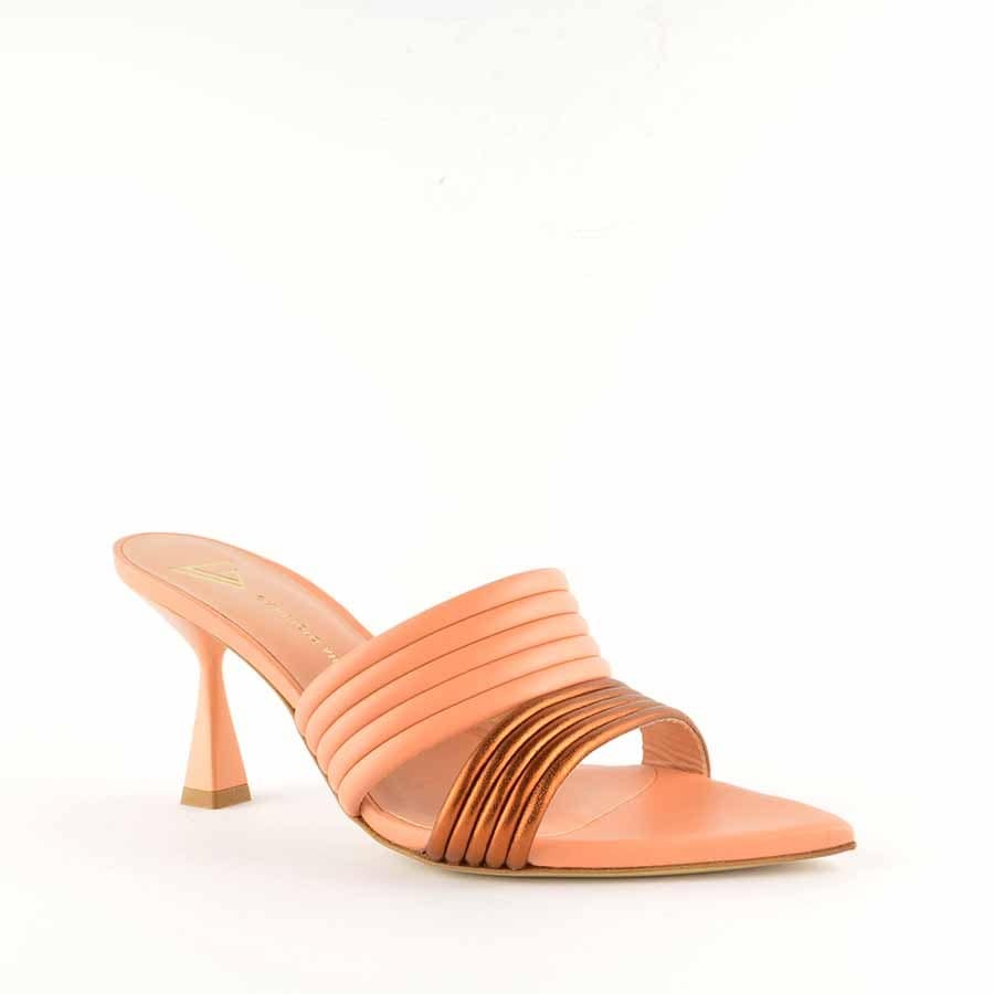 Giampaolo Viozzi peach rust mule sandal