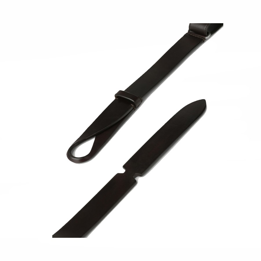 ORCIANI Nobuckle Bull Belt in Leather and brown