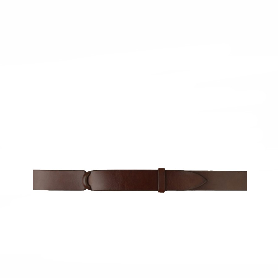 ORCIANI Nobuckle Bull Belt in Leather and Burnt