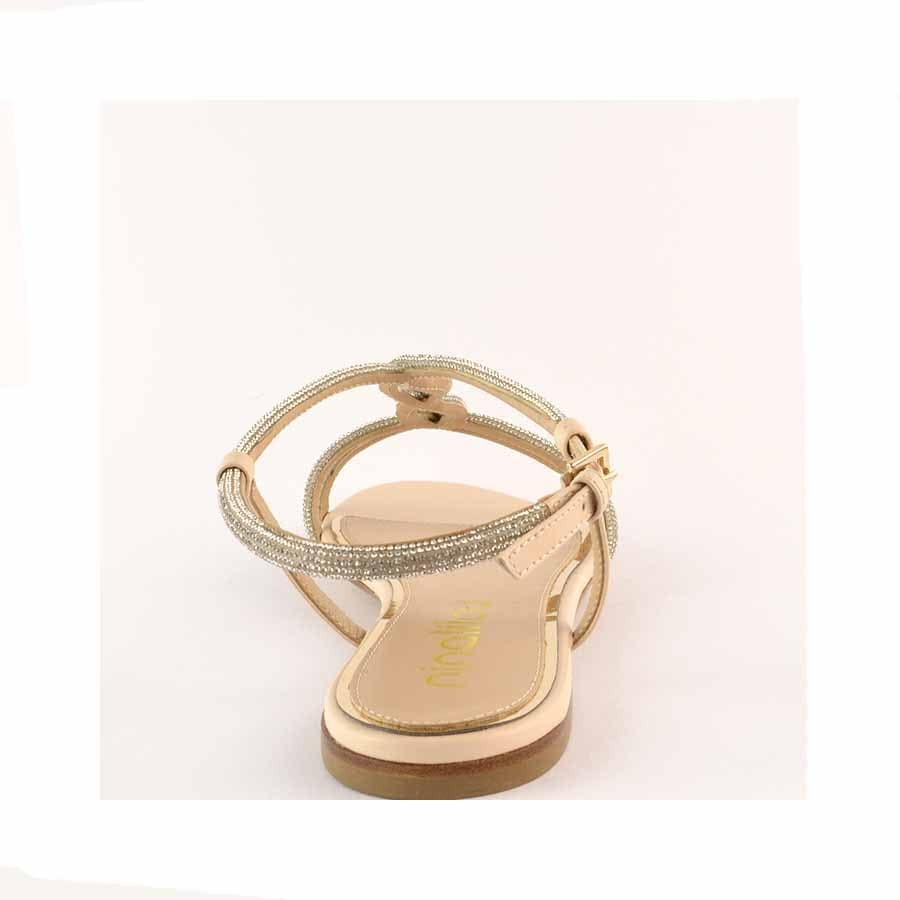 Ninalilou flat cream sandal Elisa swarovski