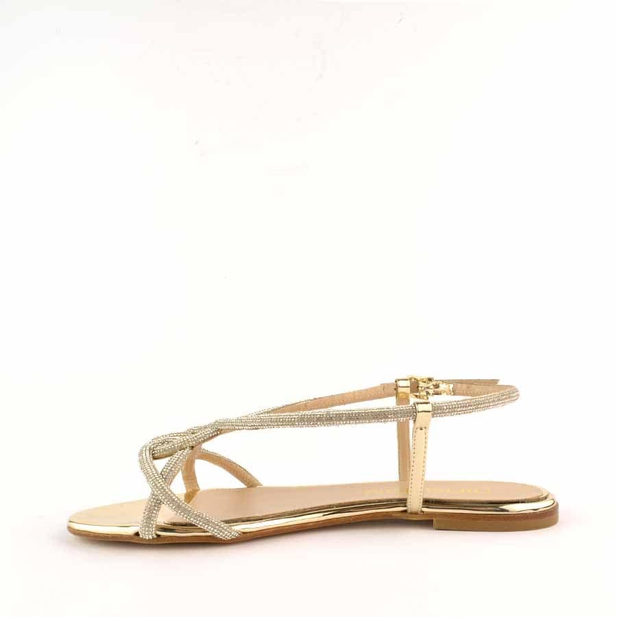 Ninalilou platinum flat sandal Elisa swarovski
