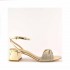 Ninalilou platinum mirror sandal with swarovski bow