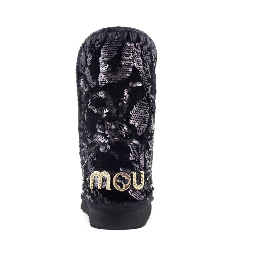 Mou eskimo 24 sequins iridescent black big logo stud