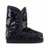 Mou eskimo 24 sequins iridescent black big logo stud