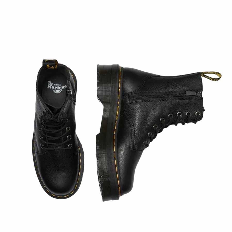 Dr. Martens Jadon III platform military boot in Pisa black leather