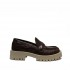Mocassino donna pelle stampa cocco marrone