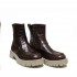 Tronchetto donna in pelle stampa cocco marrone
