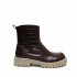 Brown Coconut Print Leather Women's High Boots