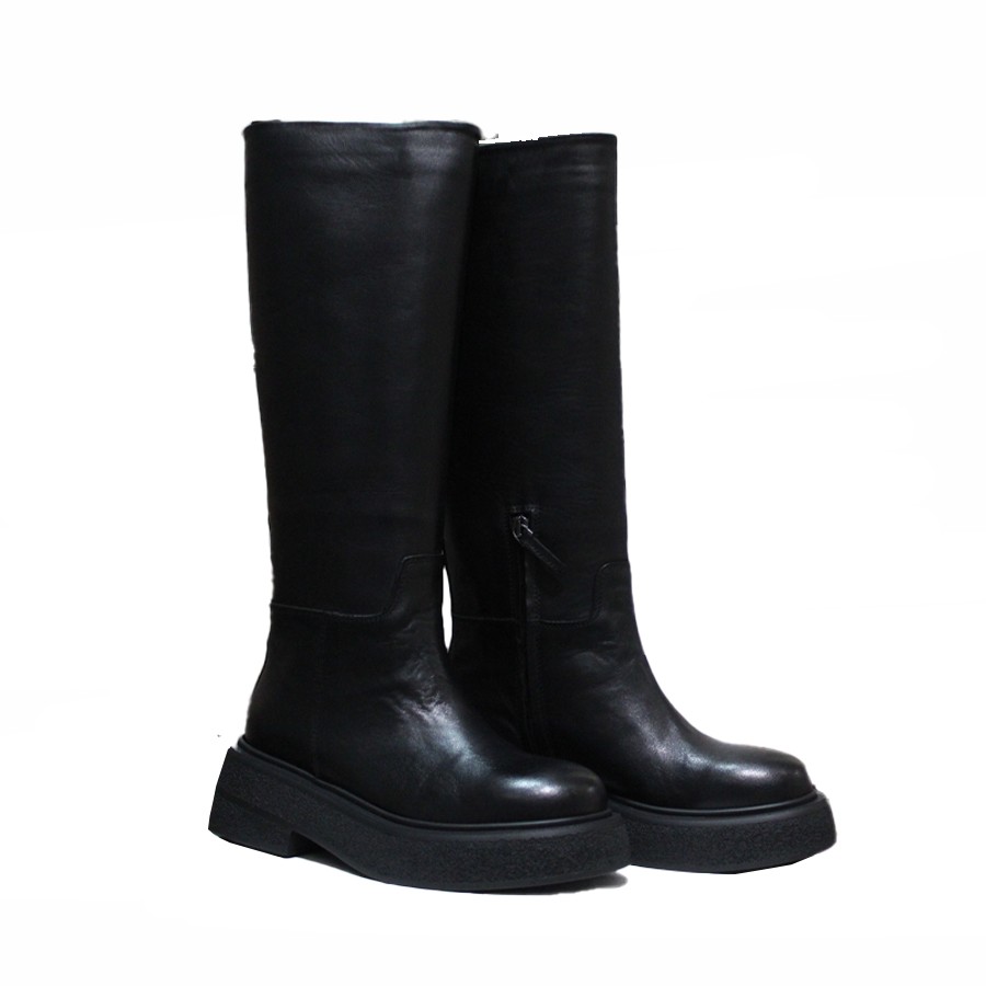 Alamanni stivale donna pelle vitello nero