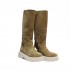 Stivale donna in camoscio beige