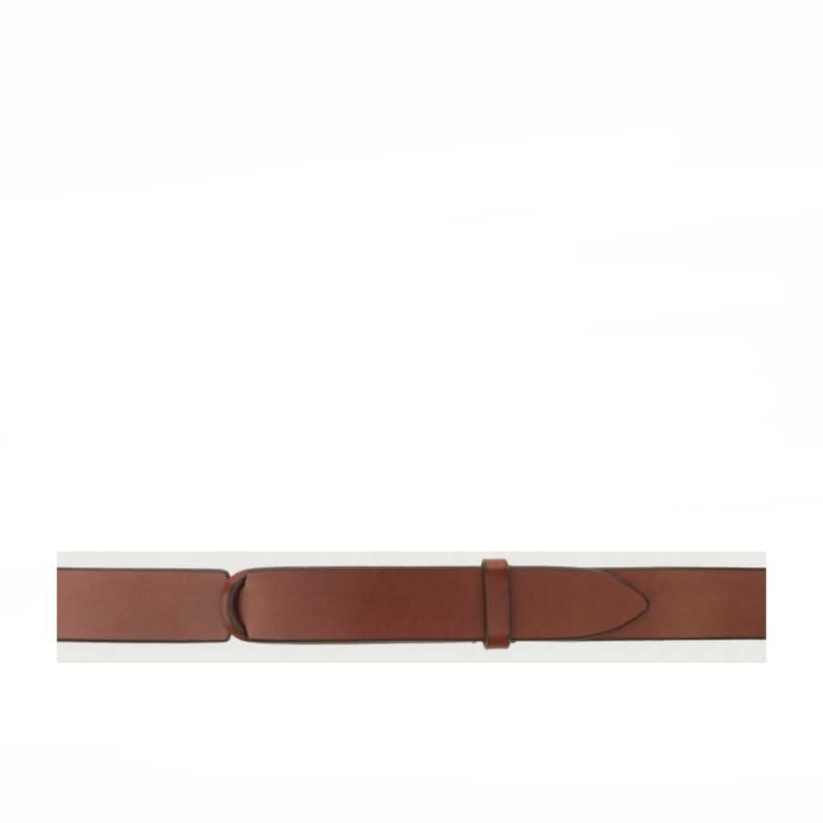 ORCIANI Nobuckle Bull leather and fabric belt
