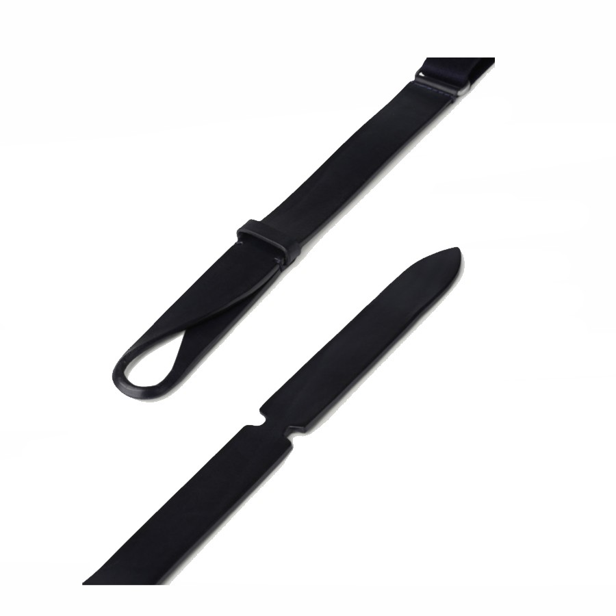 ORCIANI Nobuckle Bull leather and fabric belt