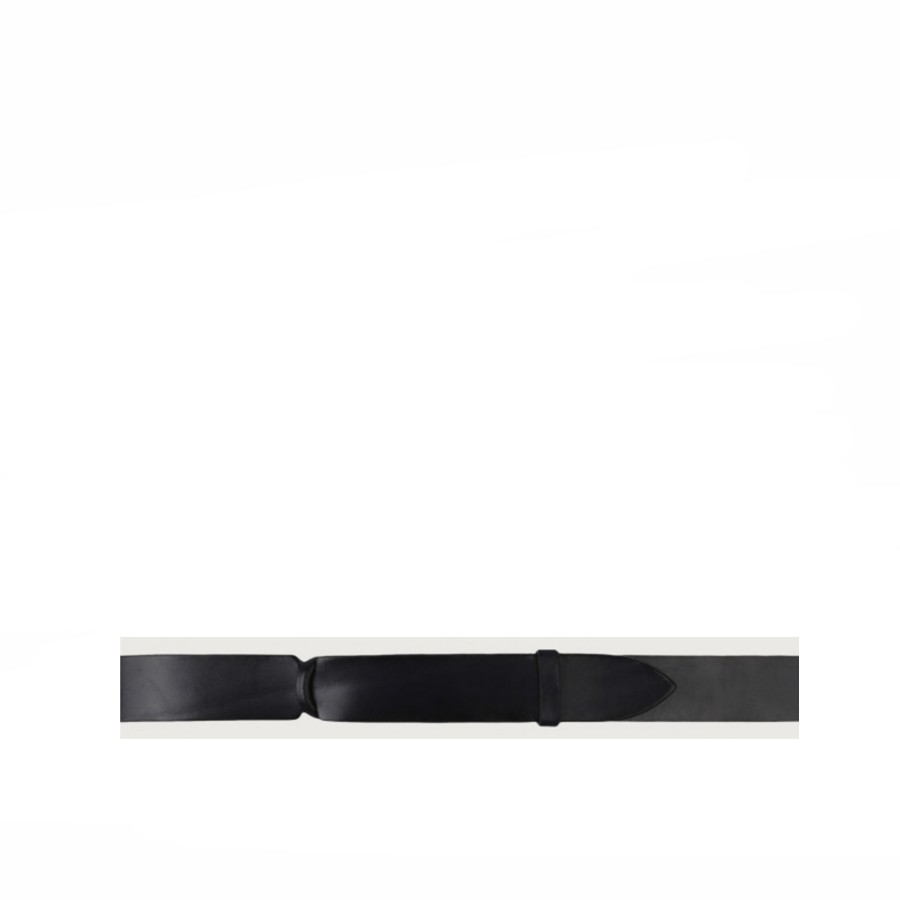 ORCIANI Nobuckle Bull leather and fabric belt