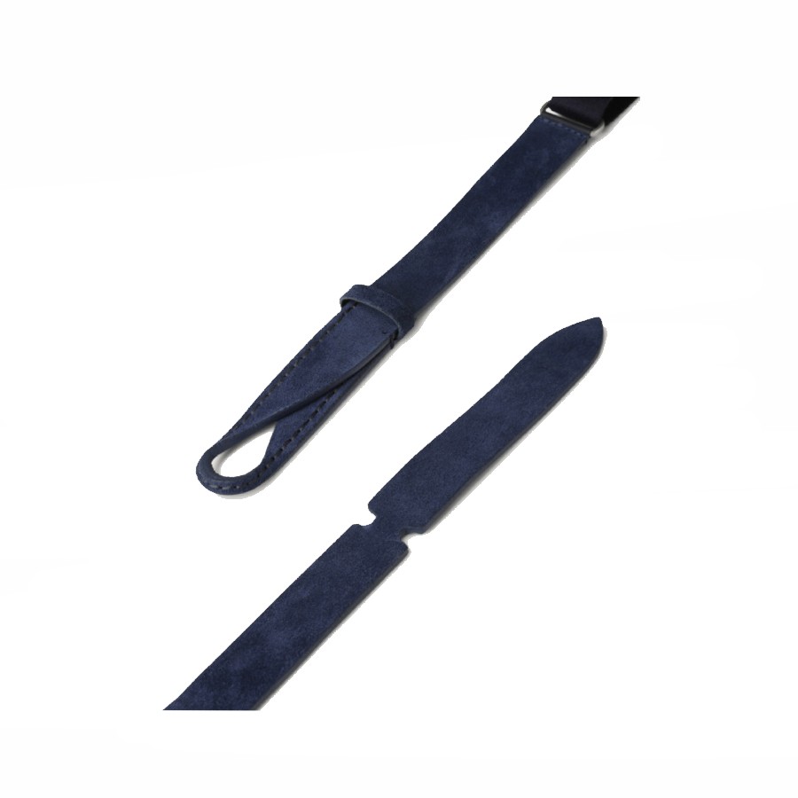 Cintura Orciani Nobuckle Suede in camoscio e tessuto