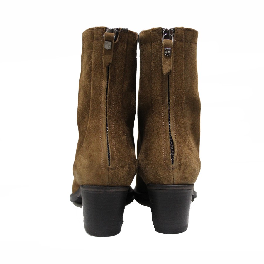 PANTANETTI donna anfibietto con zip e laccio in pelle delavè colore bordeaux