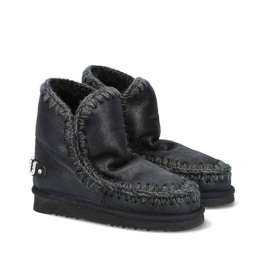Mou eskimo 18 cracked black rhinestones logo