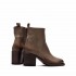 PANTANETTI donna anfibietto con zip e laccio in pelle delavè colore bordeaux